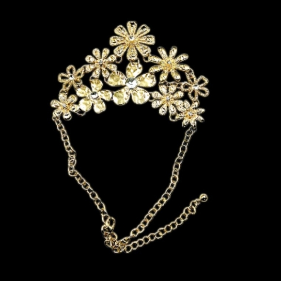 Gold Plated Floral Statement Necklace/Choker - Picture 3 of 9